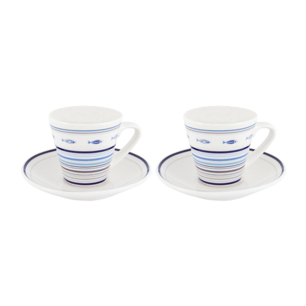 Duo de tasses  expresso motif rose des vents