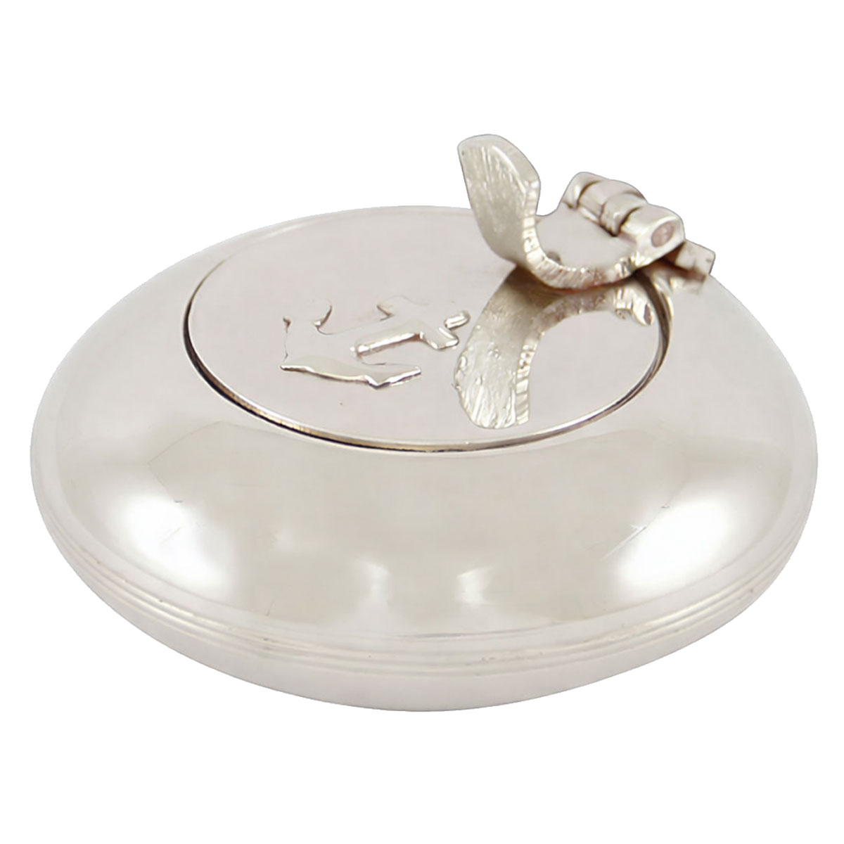 Cendrier de poche en nickel avec repose-cigarette