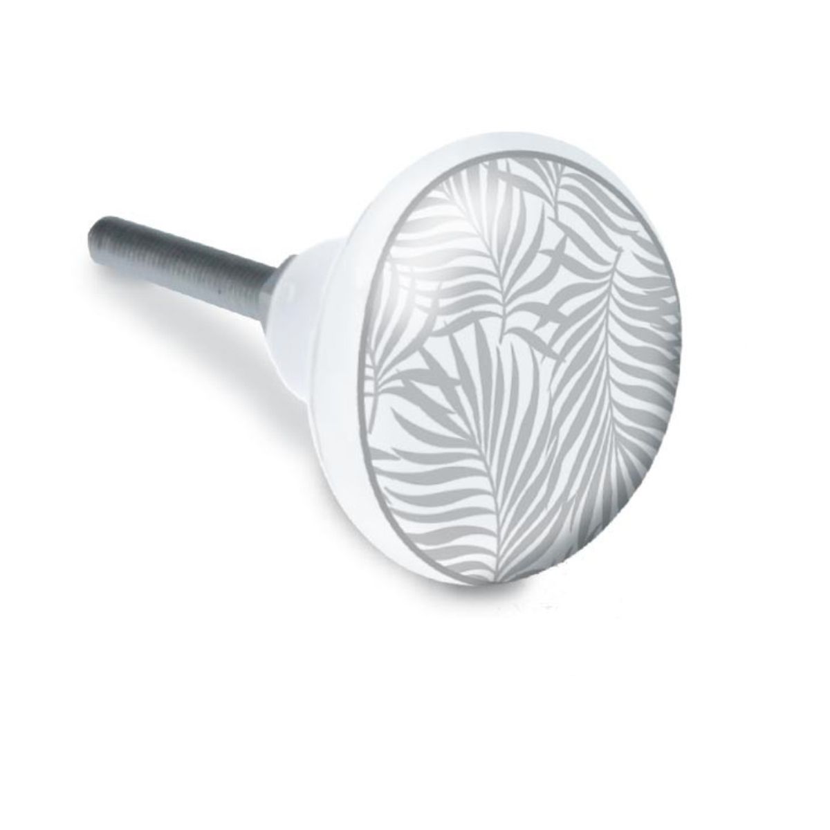 Bouton de meuble en c�ramique vendu � l'unit� - Palmier Gris