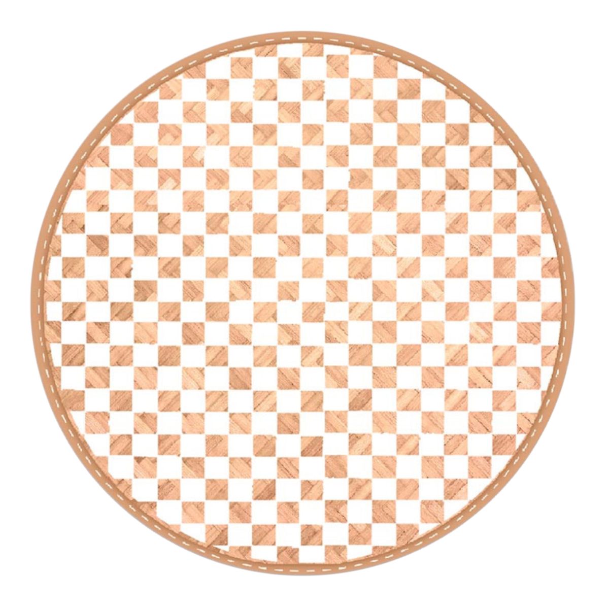 Set de table rond en feuilles de Bambou tresse - Beige et Blanc
