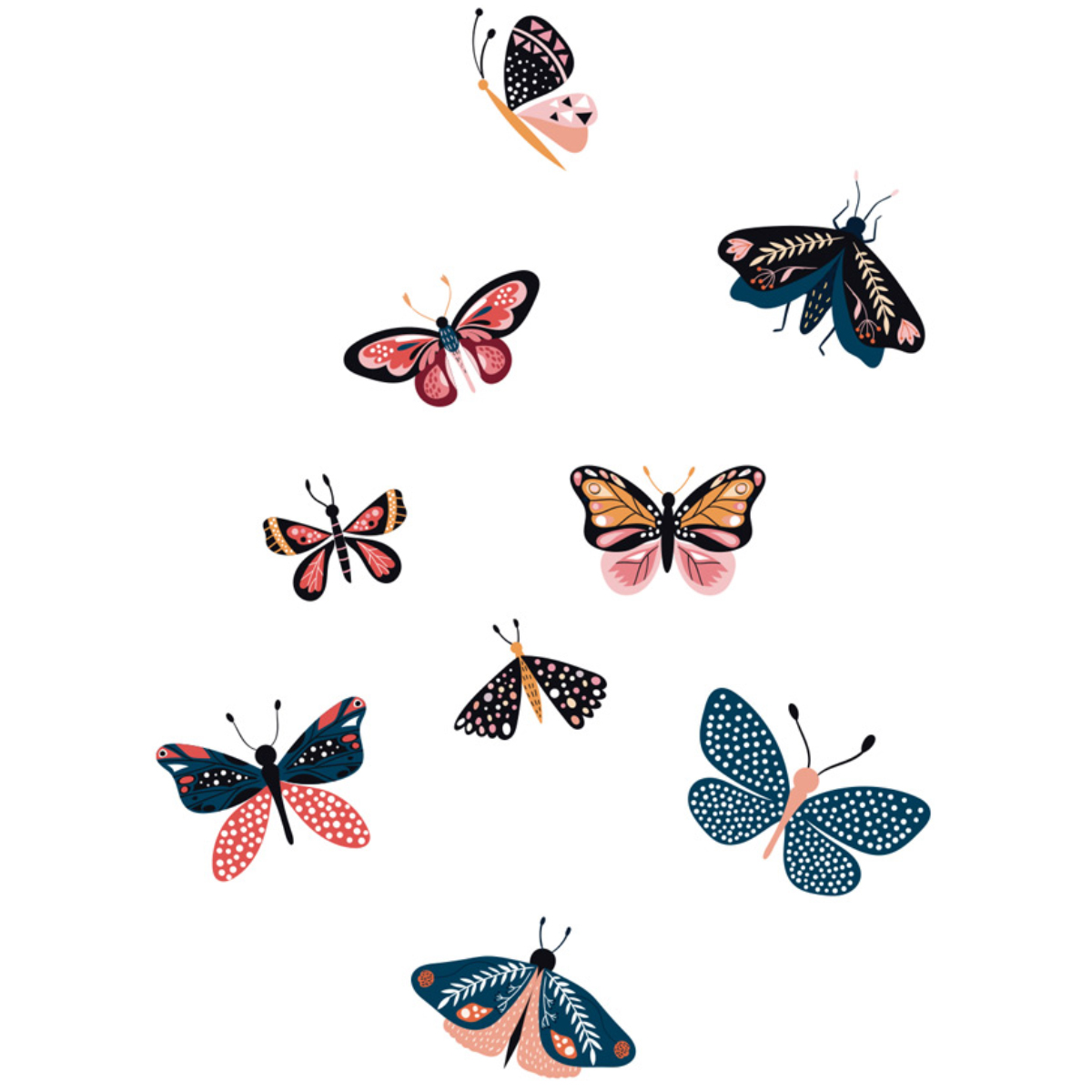 Sticker mural Nue de Papillons