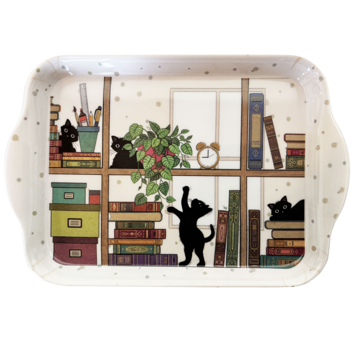 Mini plateau en mlamine  Chatons dans la bibliothque