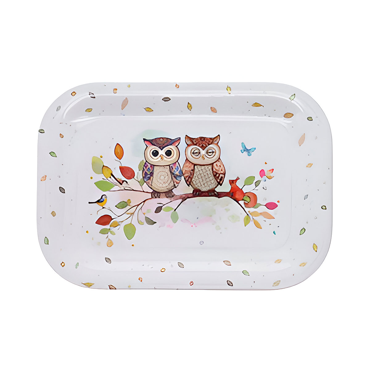 Mini plateau en mlamine  Couple de Chouettes