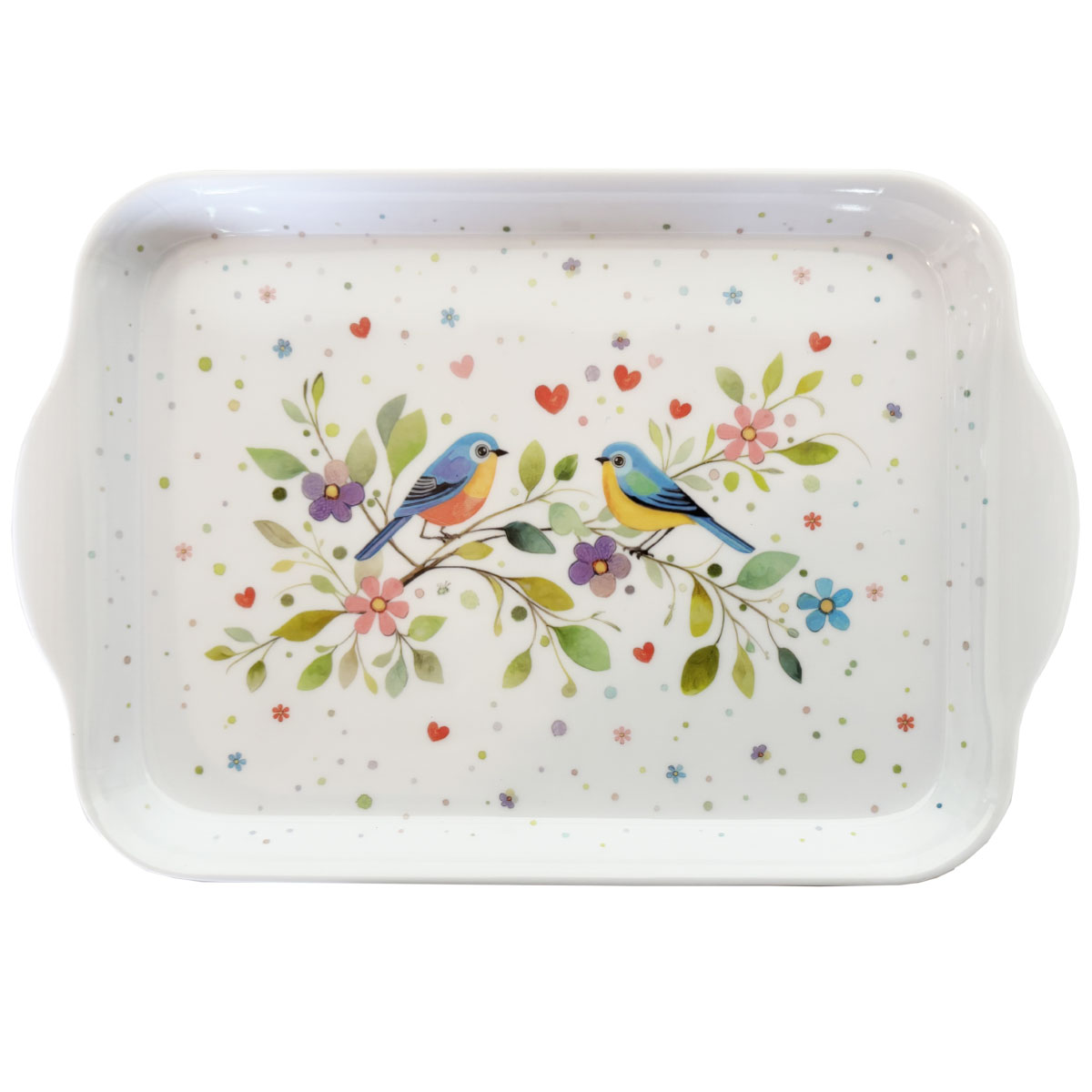 Mini plateau en mlamine  Couple d'Oiseaux Colors
