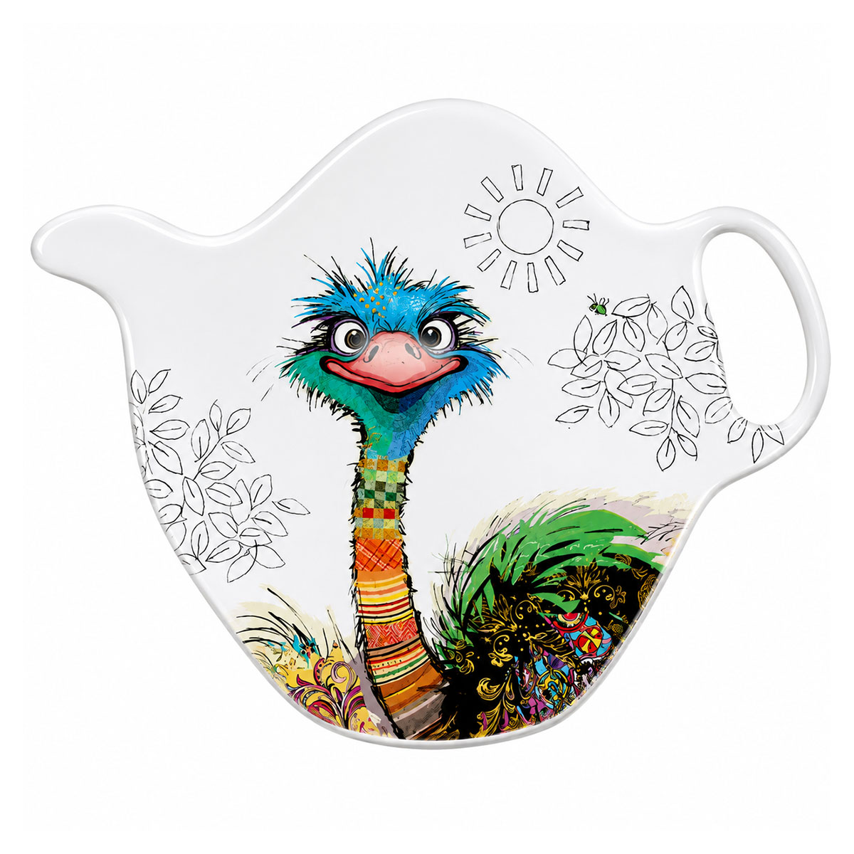 Repose-sachet de th� autruche en m�lamine