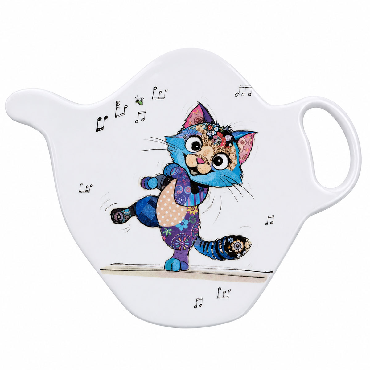Repose-sachet de th� chat en m�lamine
