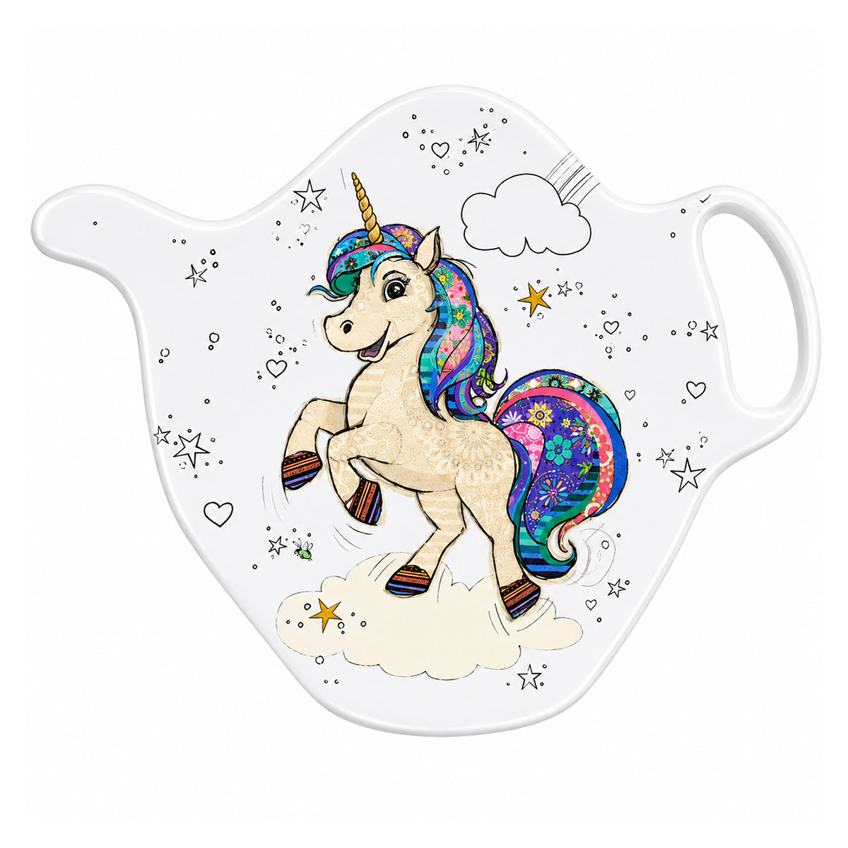 Repose-sachet de th� licorne en m�lamine