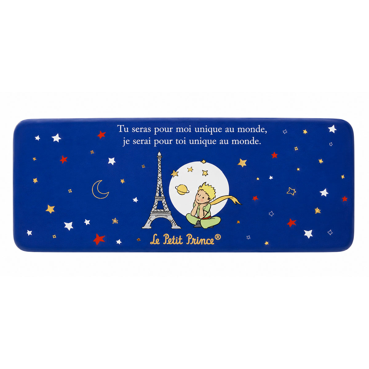 Bo�te � lunettes rigide Le Petit Prince bleue 16,3 cm