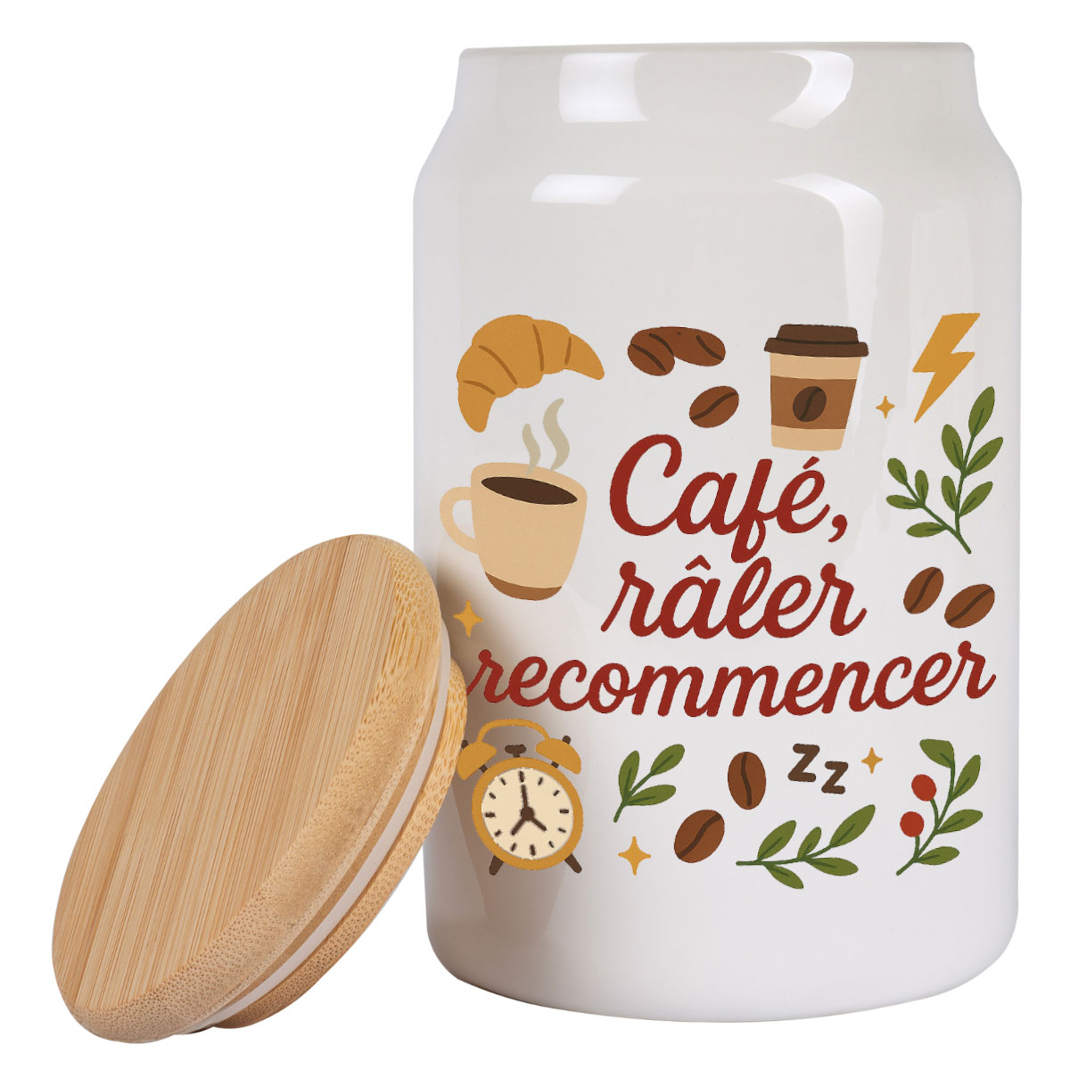 Pot � caf� en c�ramique Caf� r�ler recommencer � 650 ml