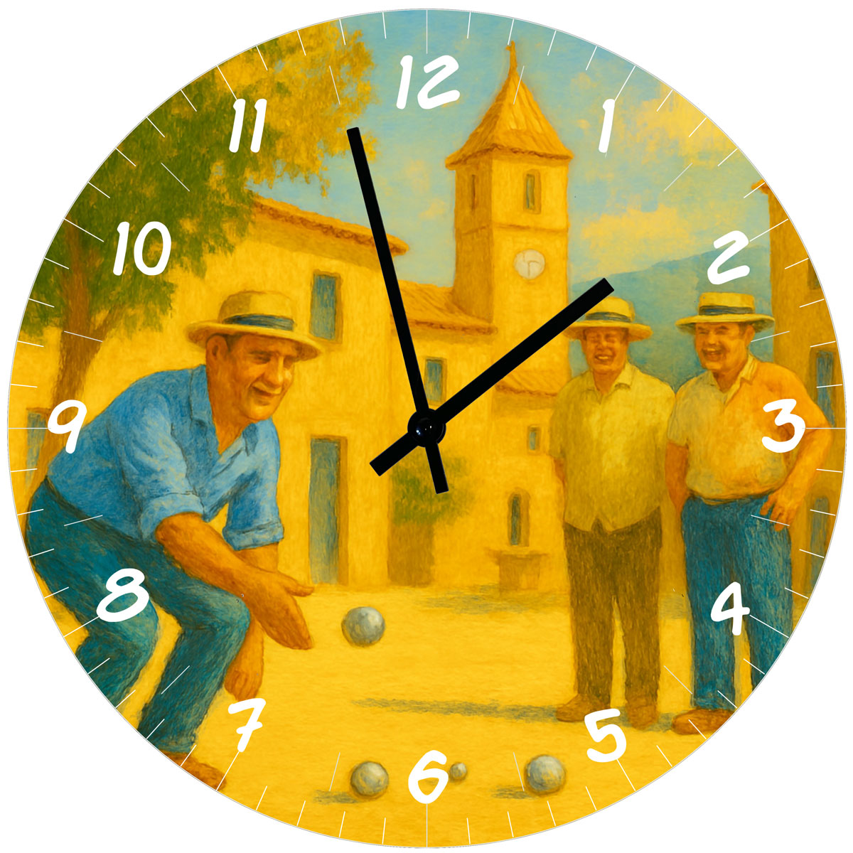 🕒 Horloge murale en verre � P�tanque � Saint-Tropez
