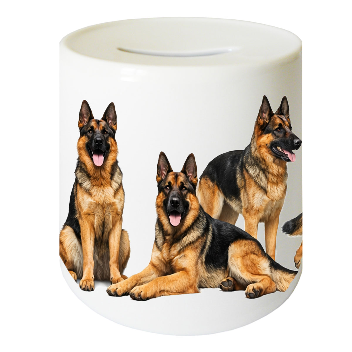 Tirelire bergers allemands en c�ramique 9,5 cm