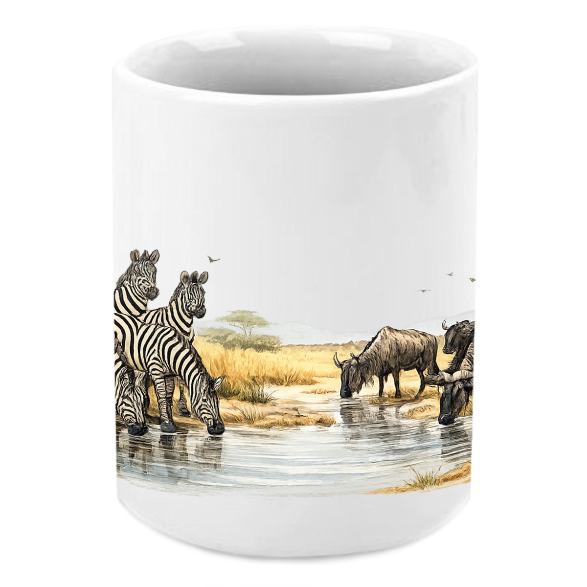 Pot � crayons en c�ramique z�bres et gnous Cbkr�ation