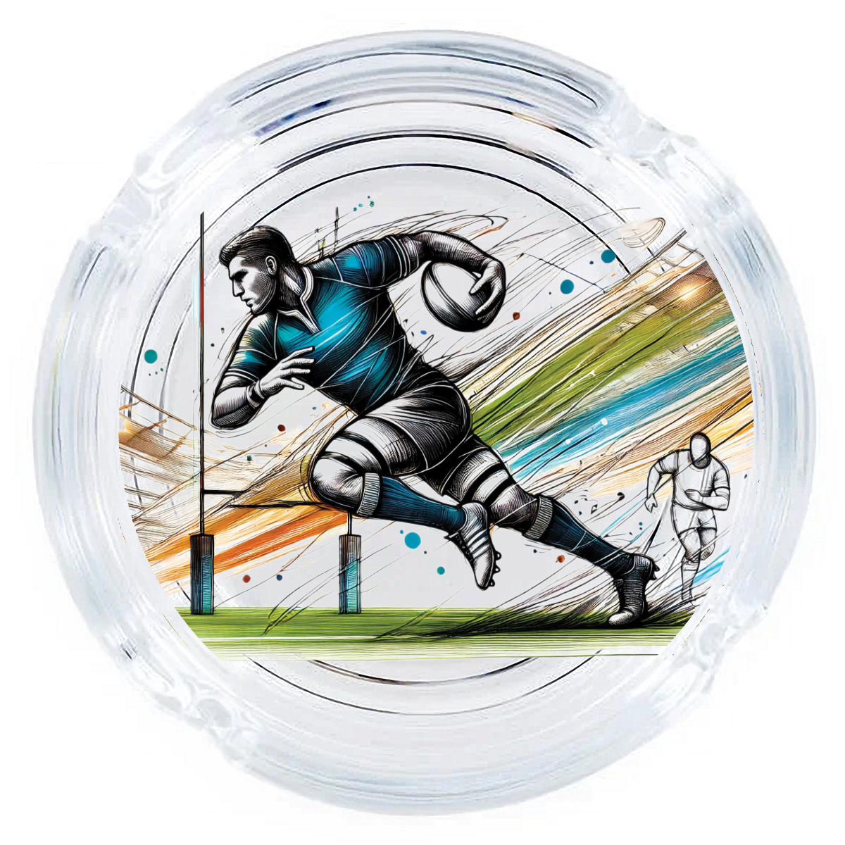 Cendrier Rugby en verre Cbkr�ation