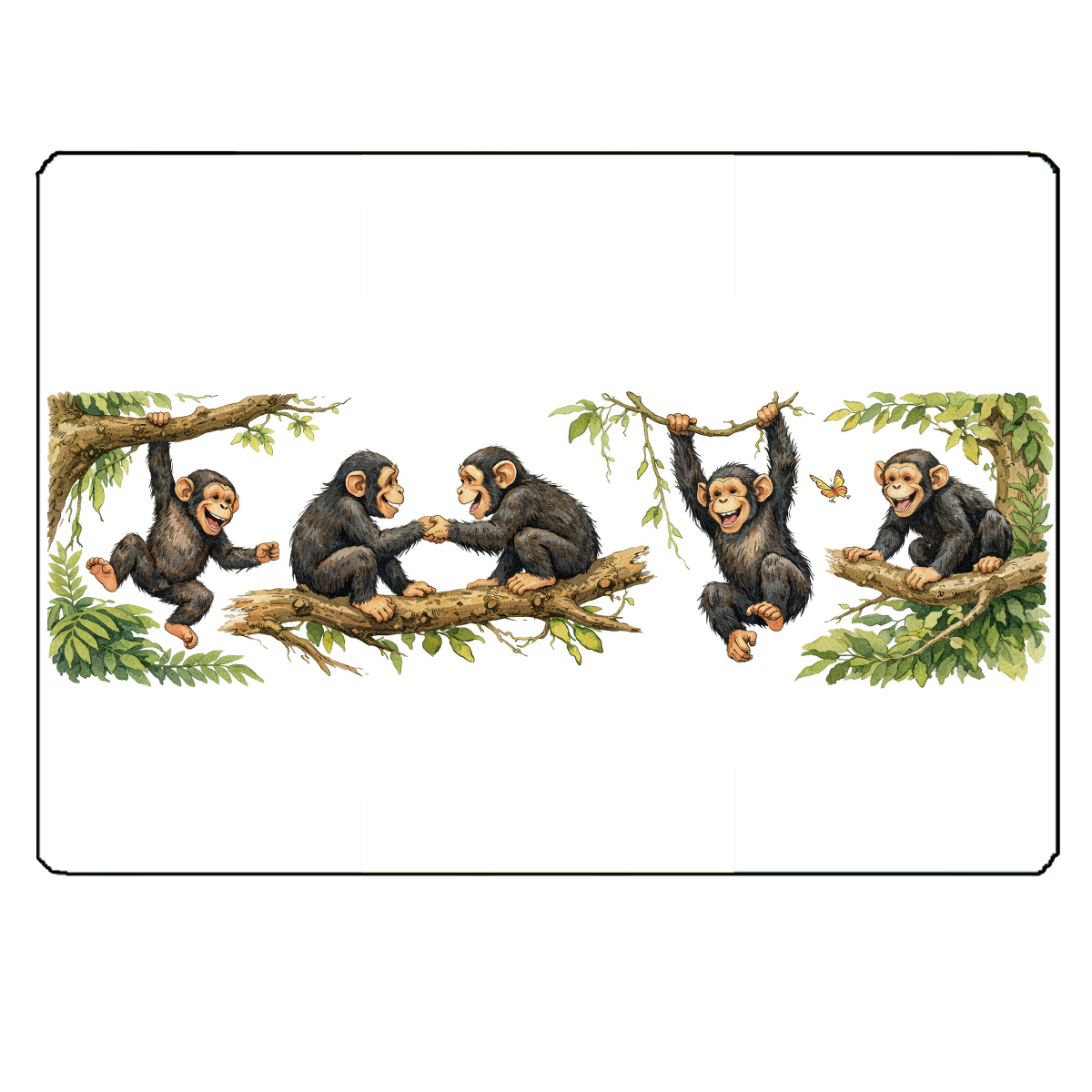 Planche � d�couper en verre chimpanz�s 28,5 � 20 cm
