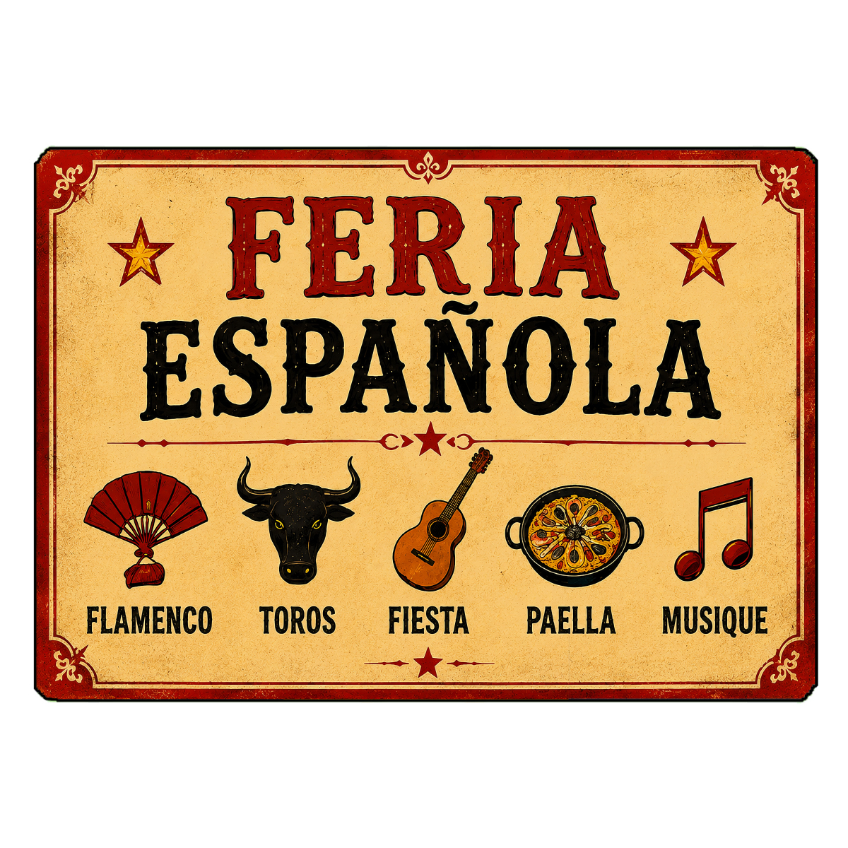 Planche � d�couper feria espagnole en verre 29 x 20 cm