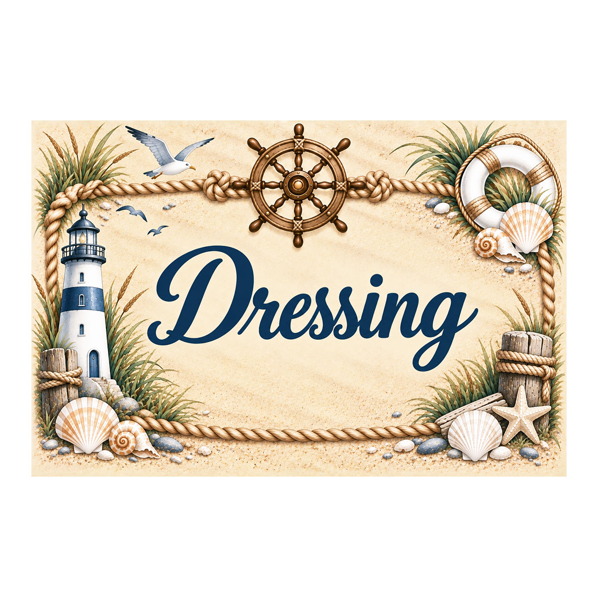 Plaque m�tal Dressing � d�coration bord de mer et phare