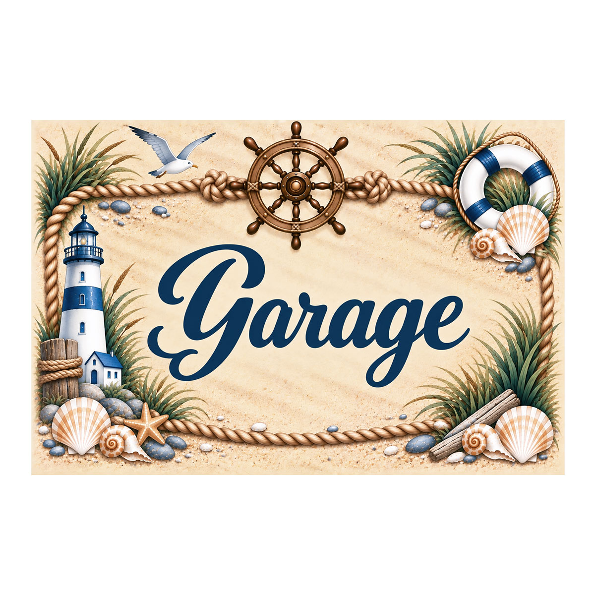 Plaque Garage marine � d�coration bord de mer 20 � 15 cm
