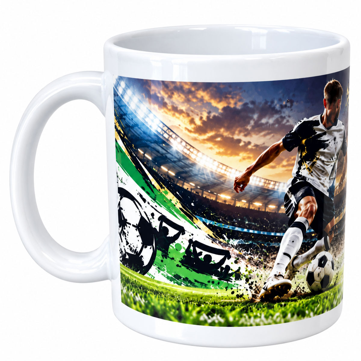Mug football stade et joueur 300 ml en c�ramique