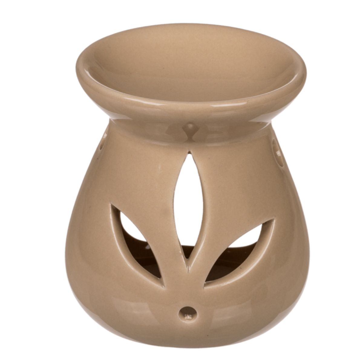 Petit Brleur Aromatique en Cramique Beige - 8 cm