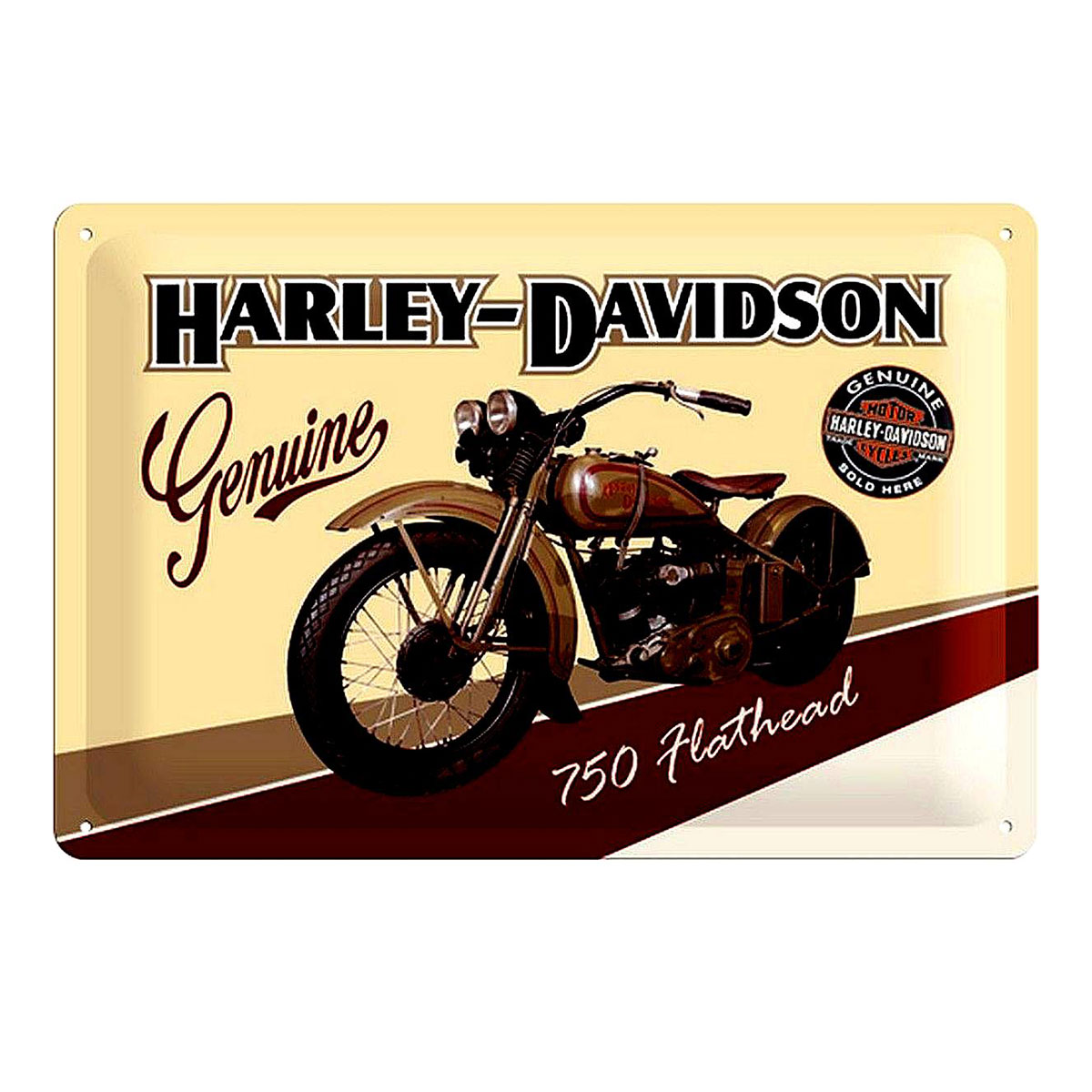 Plaque dcorative Harley Davidson 750 Flathead en mtal 30 x 20