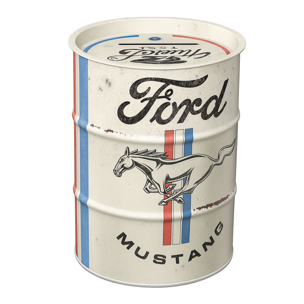 🏁 Tirelire en mtal Ford Mustang  Baril Vintage