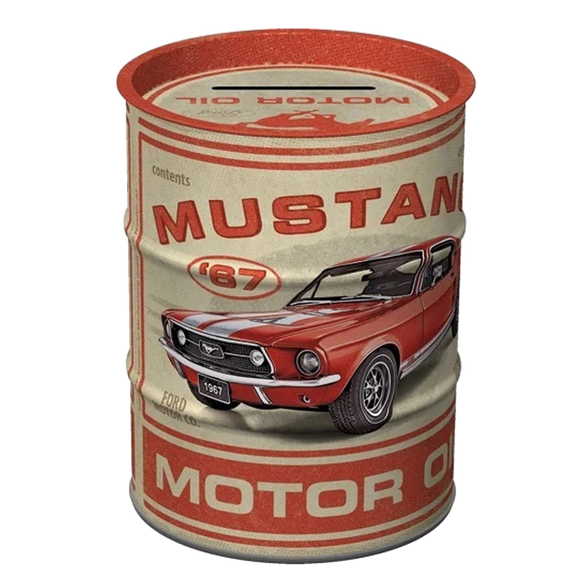 🏁 Tirelire en mtal Ford Mustang 1967  Baril Vintage