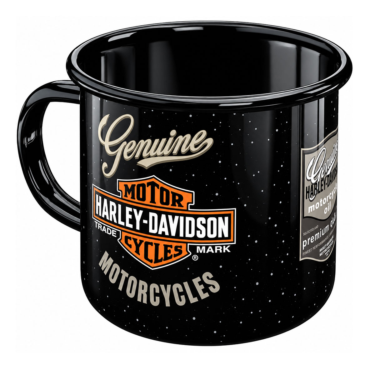 Tasse Harley-Davidson noire en m�tal �maill� 360 ml