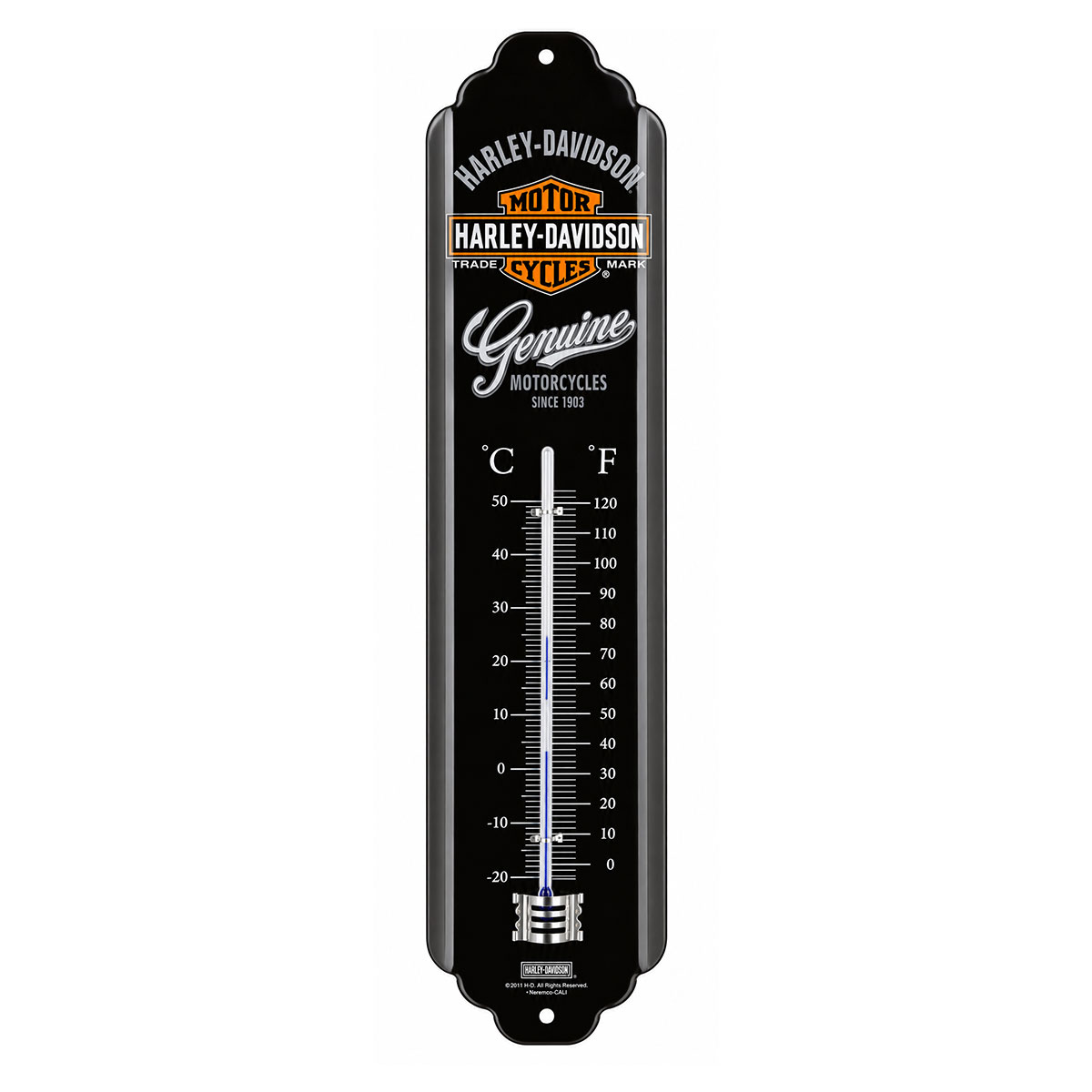Thermom�tre Harley-Davidson Genuine m�tal 28 cm