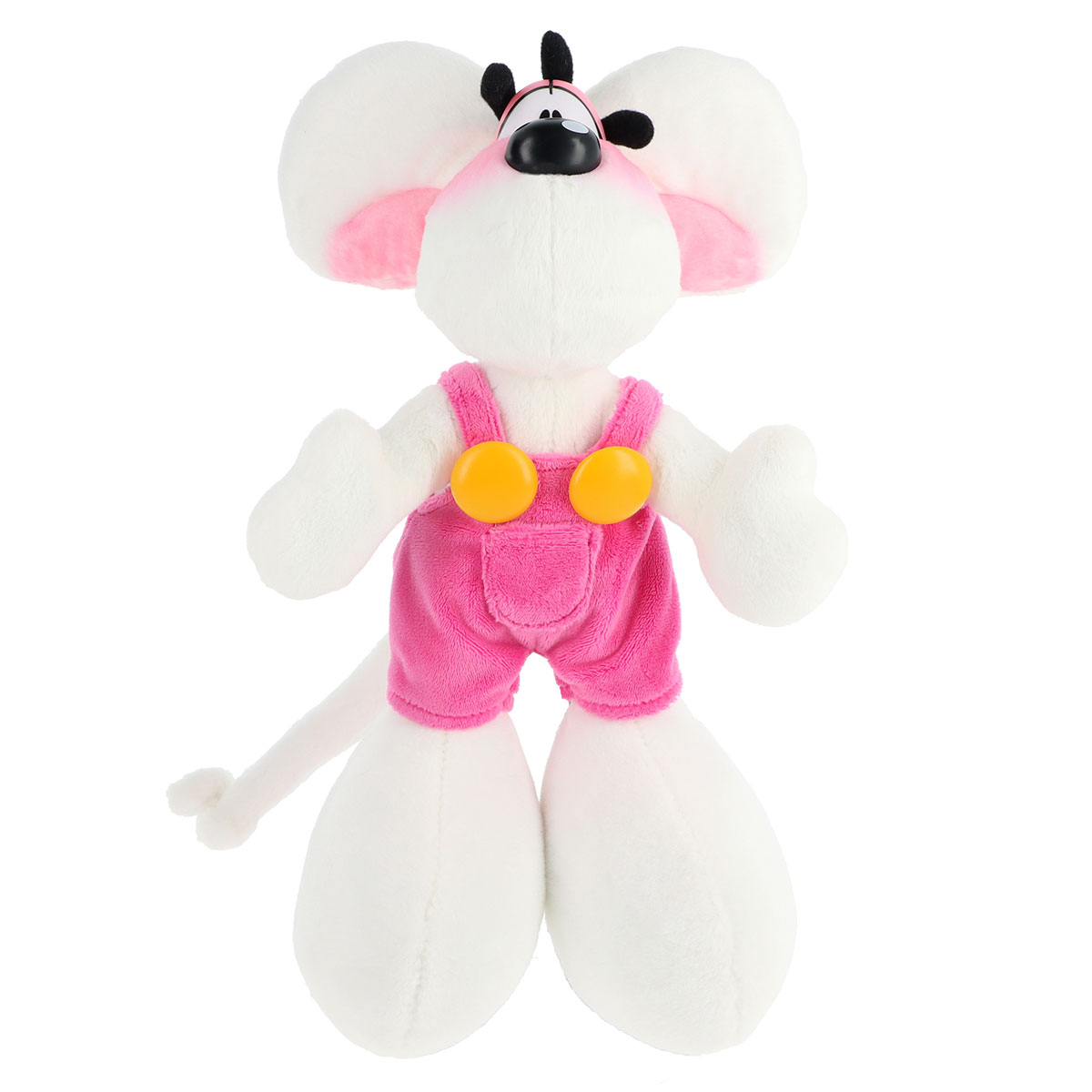 Peluche Diddl en salopette rose  30 cm
