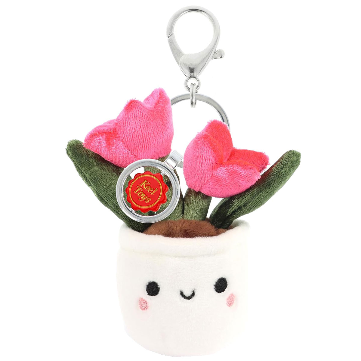 Porte-cl�s peluche Tulipe recycl�e � 12 cm