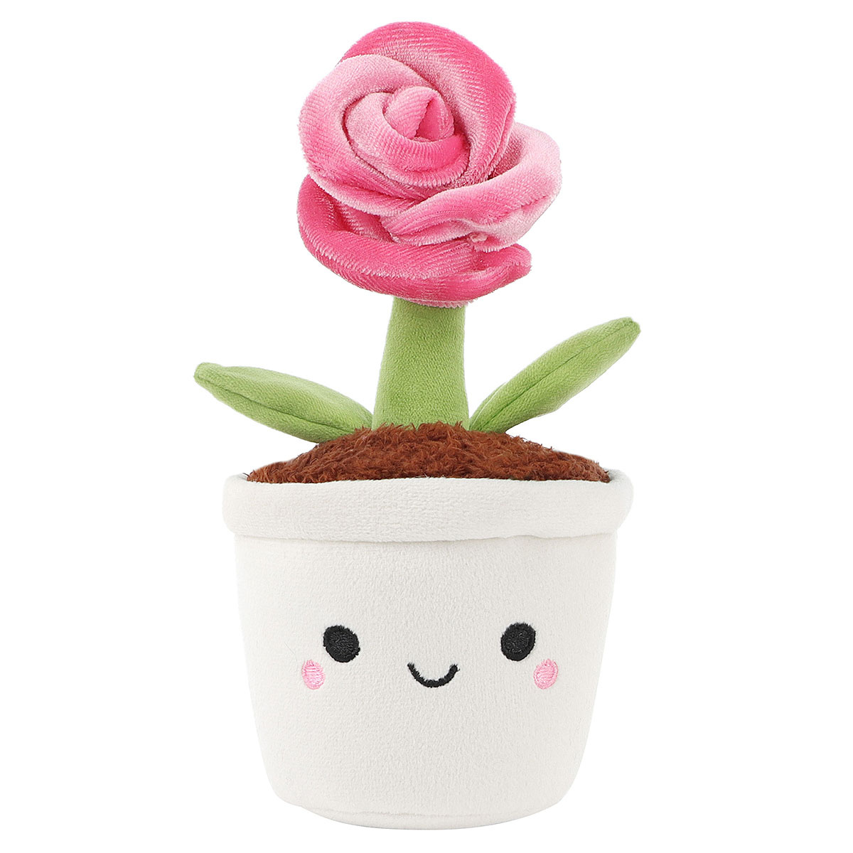 Peluche rose en pot Jardin botanique 19 cm