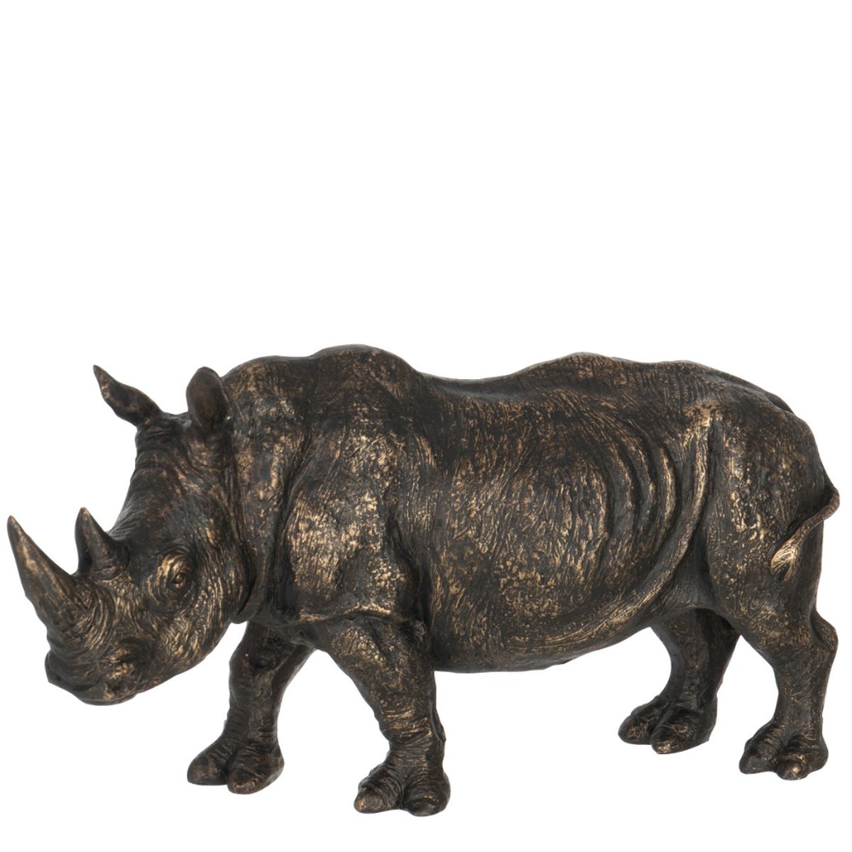 Figurine Rhinocros en rsine patine Bronze
