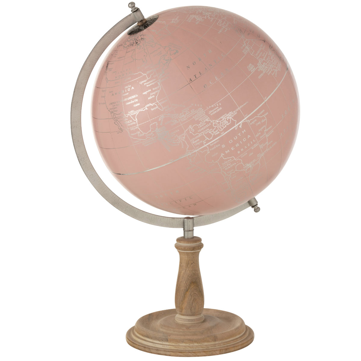 Globe Terrestre Rose Dcoratif 53 cm