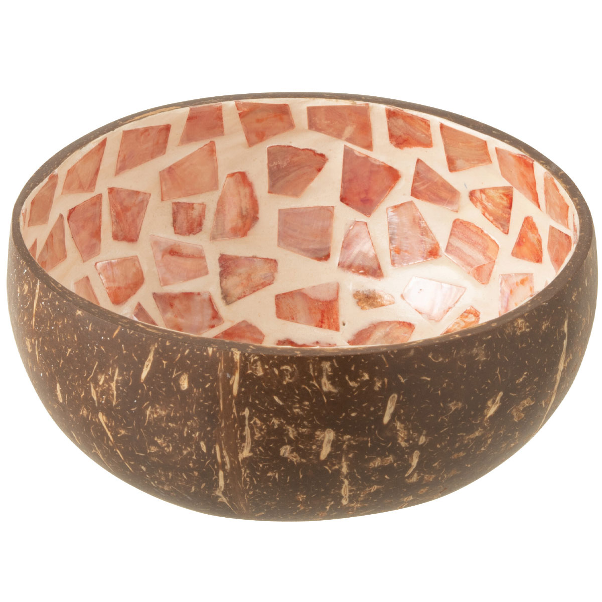 Bol dco en noix de coco avec mosaque coquillage rose