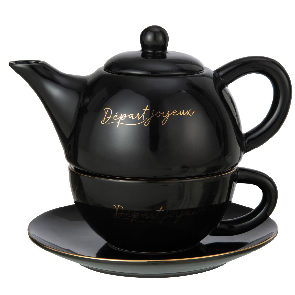 Thire Egoste Noire avec Inscription Dpart Joyeux Or