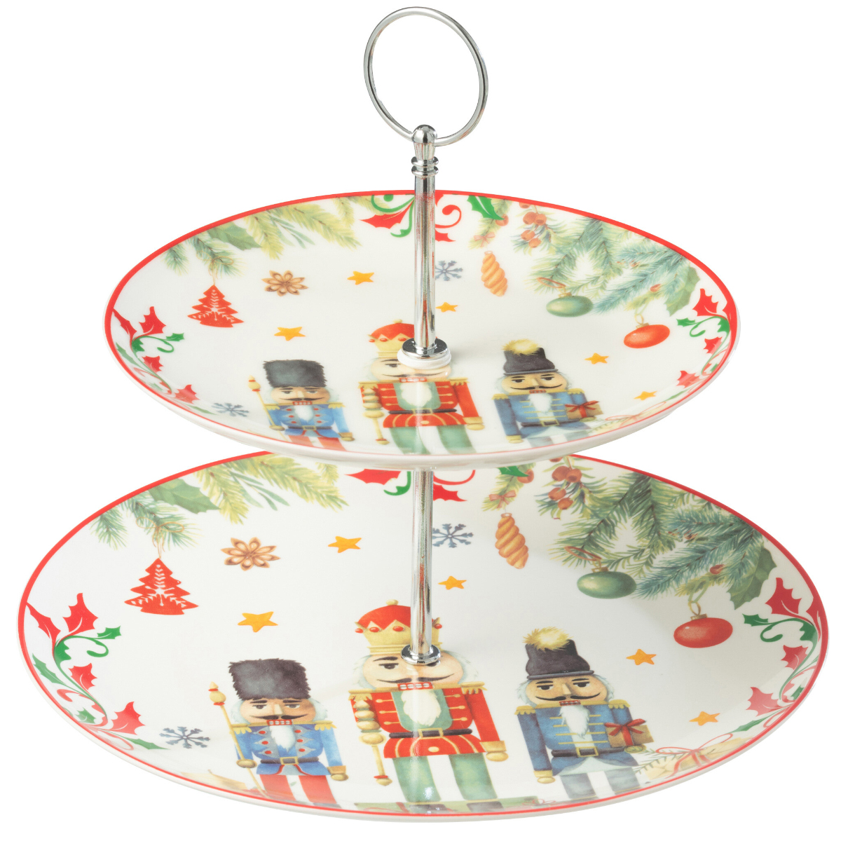 Plat de Prsentation 2 tages - Motif Casse-Noisette