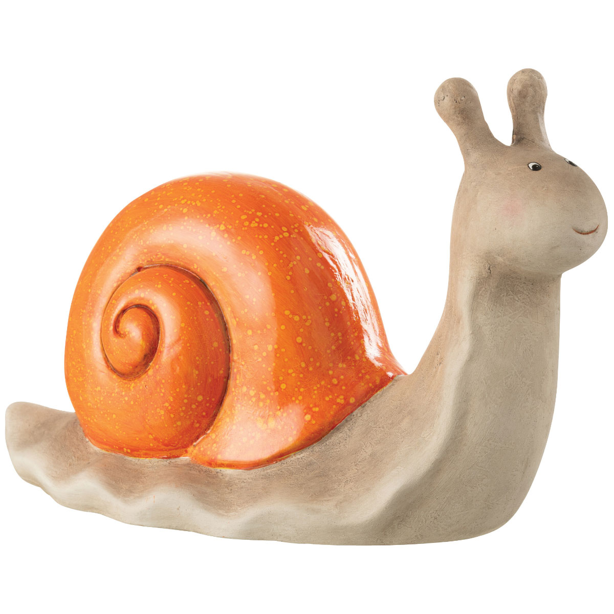 Figurine Escargot Beige avec Coquille Orange
