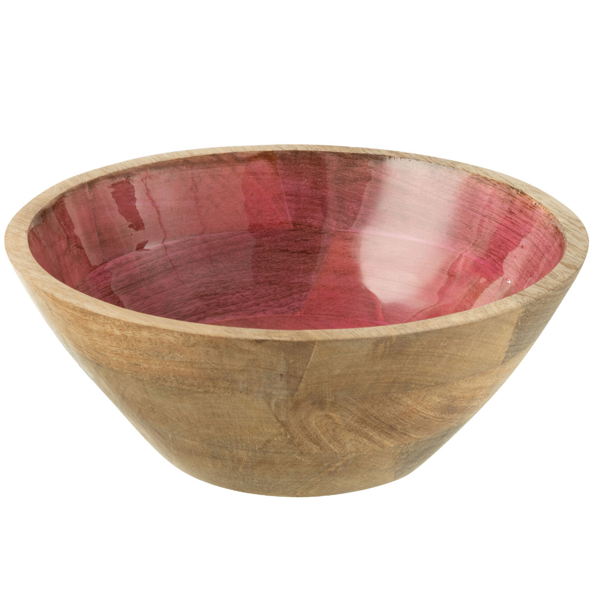 Saladier en Bois de Manguier avec Intrieur Rose
