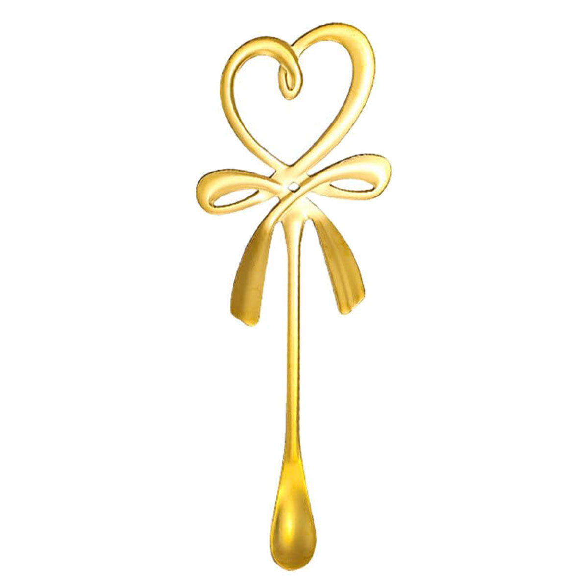 Cuillre Mlangeur en Forme de Cur en Inox Dor