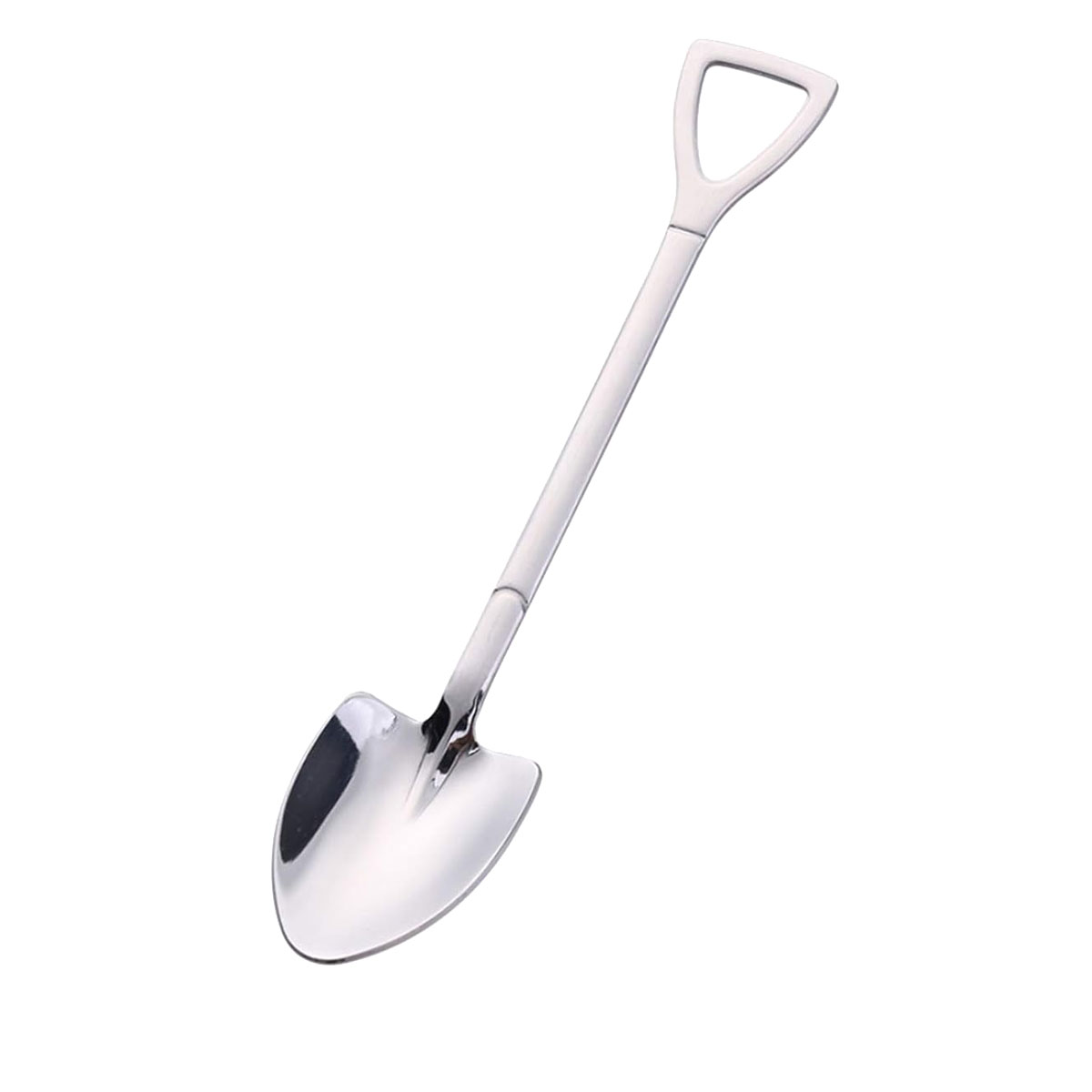 Petite Cuillre en Inox Argent en Forme de Pelle de Chantier