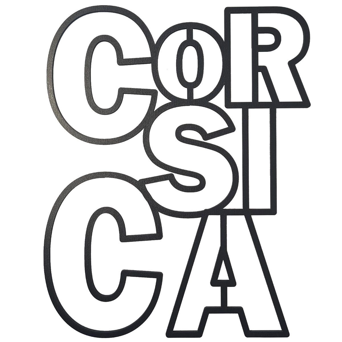Pancarte ajoure et dcoupe au laser - Corsica - Noir
