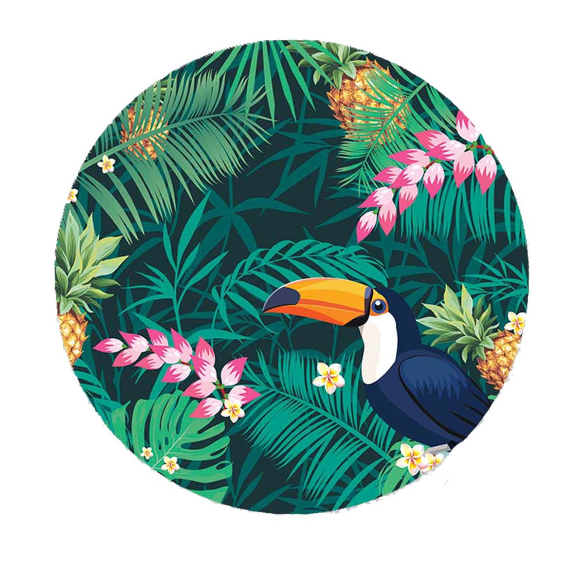 Set de table rond en PVC tiss - Toucan et Jungle