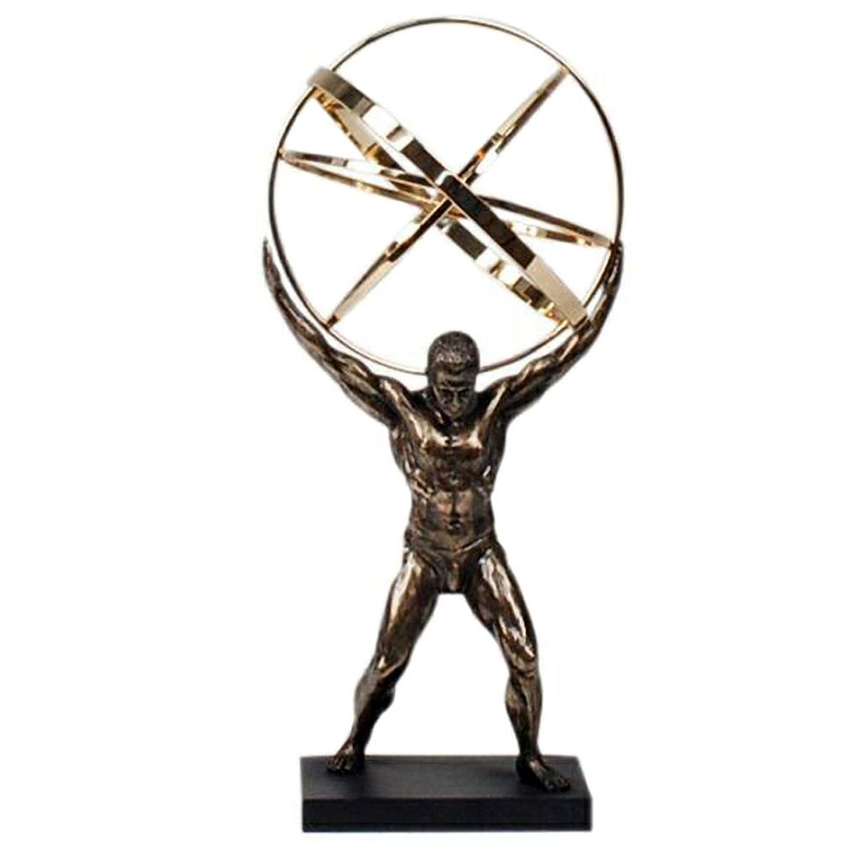 Figurine Gant Atlas en rsine aspect bronze 22 cm