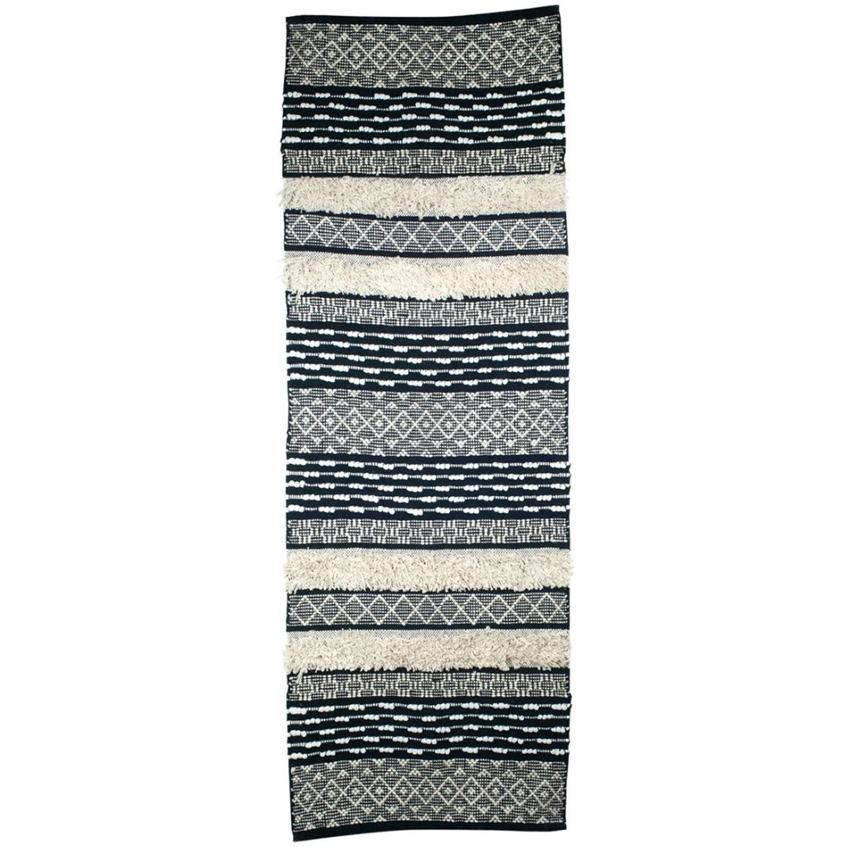 Tapis Ethnique tissage boho en coton 220 x 70 cm