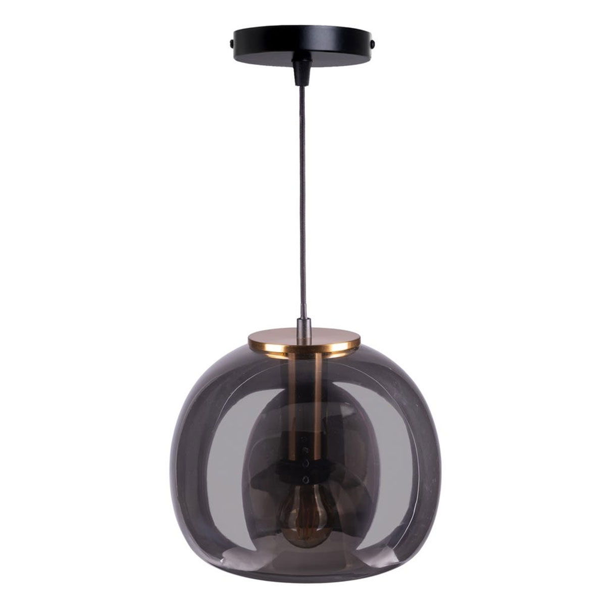 Lustre en verre gris 24 cm