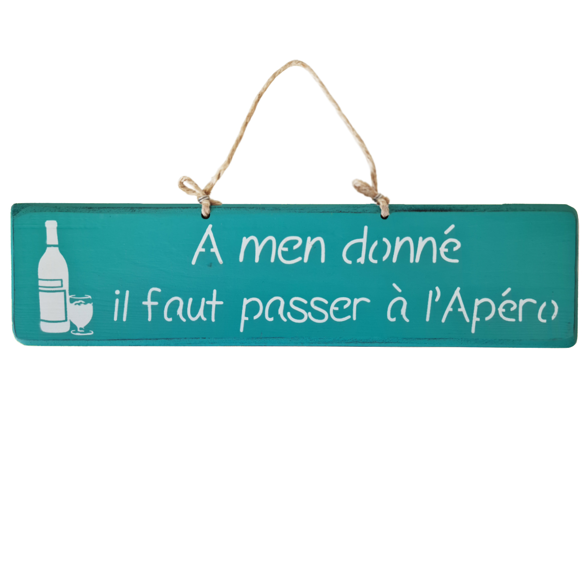 Pancarte en bois - A men donn, il faut passer  l'Apro