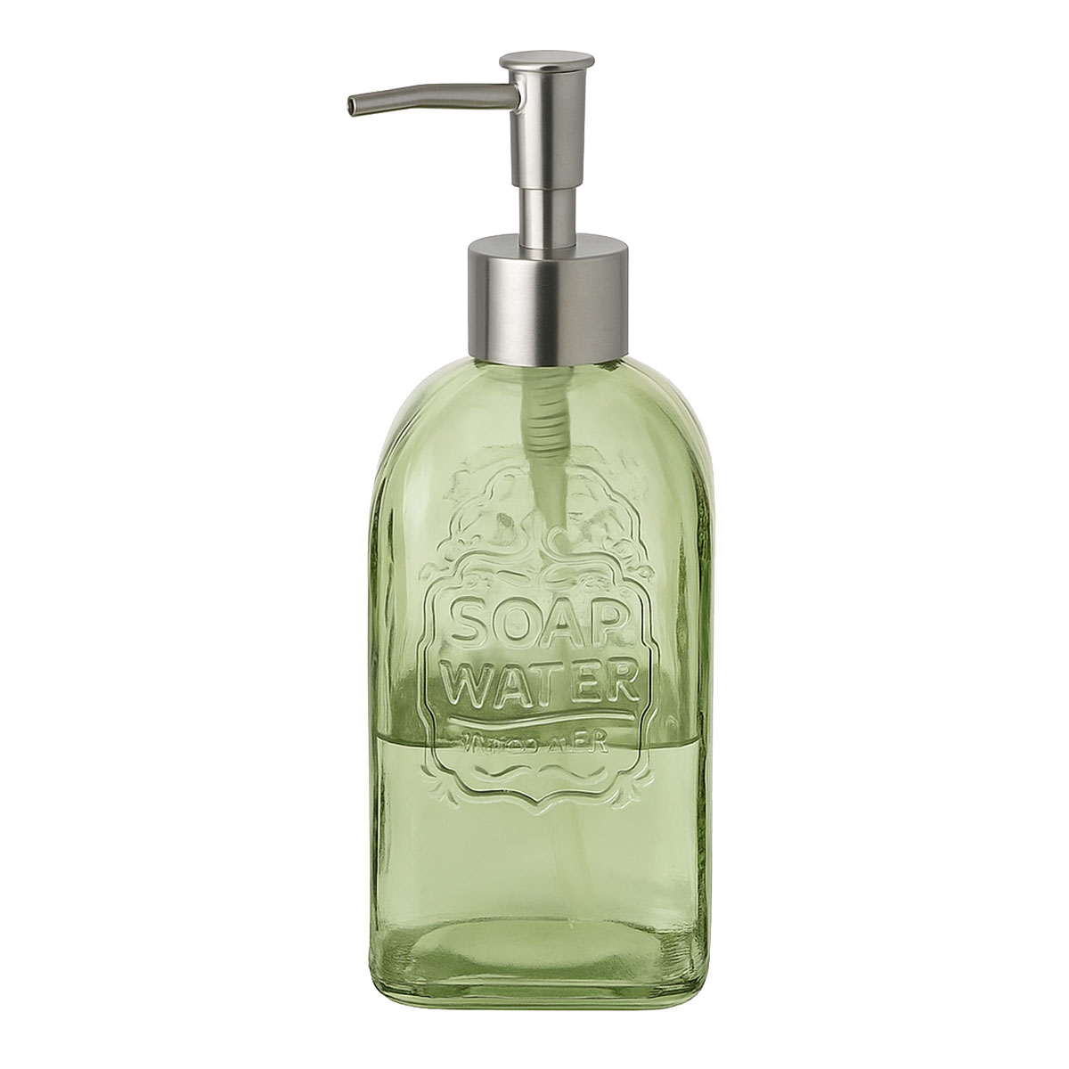 Distributeur de savon en verre  Vert  19 x 9 x 7 cm
