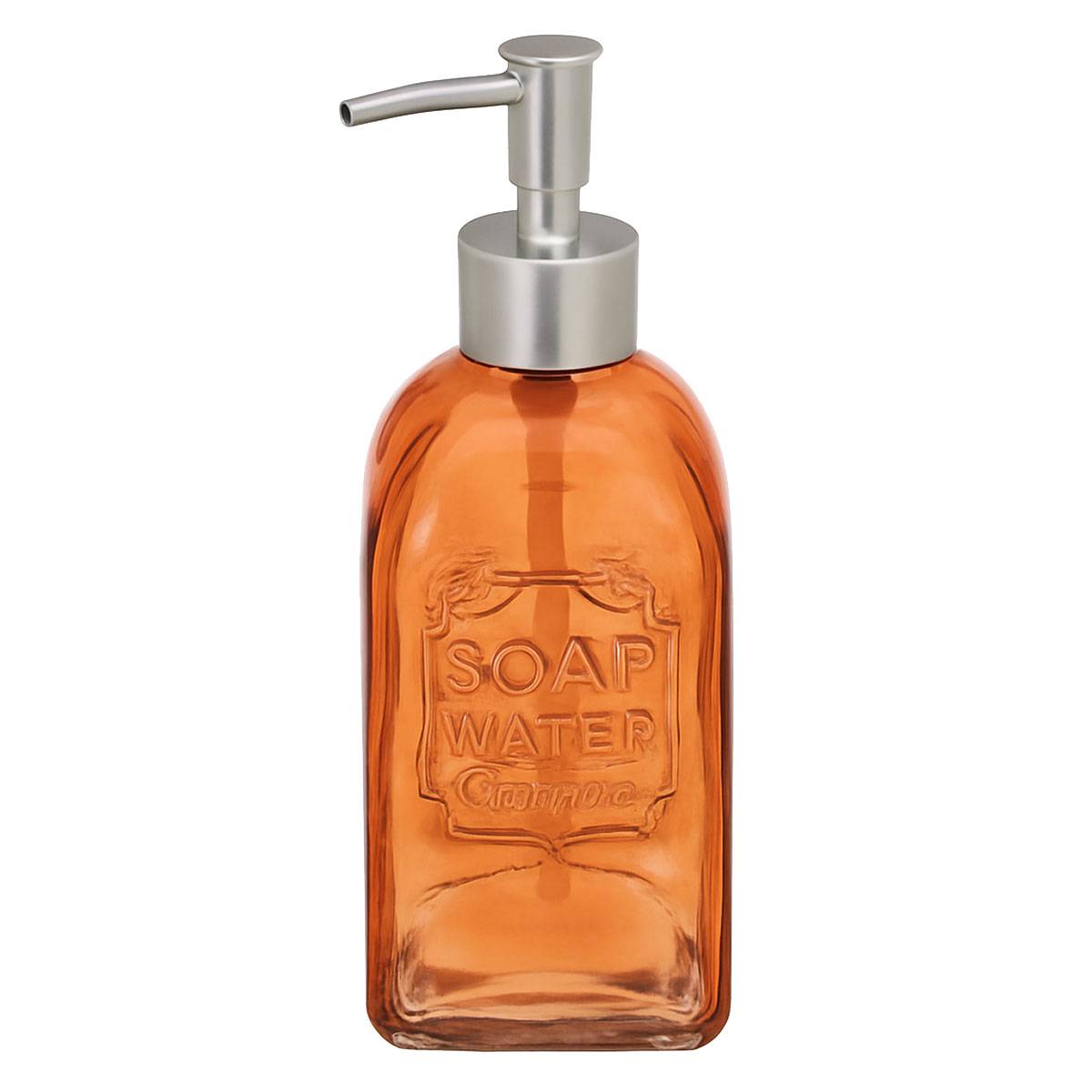 Distributeur de savon en verre  Orange clair  19 x 9 x 7 cm