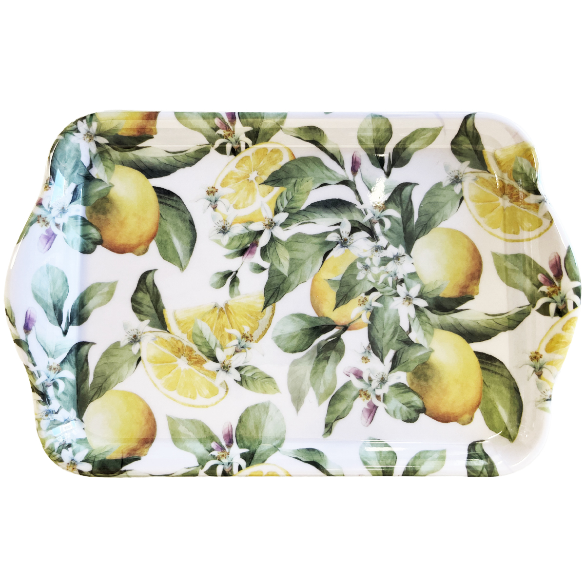 Mini Plateau en mlamine Motif Citrons  20,5 x 13,5 cm