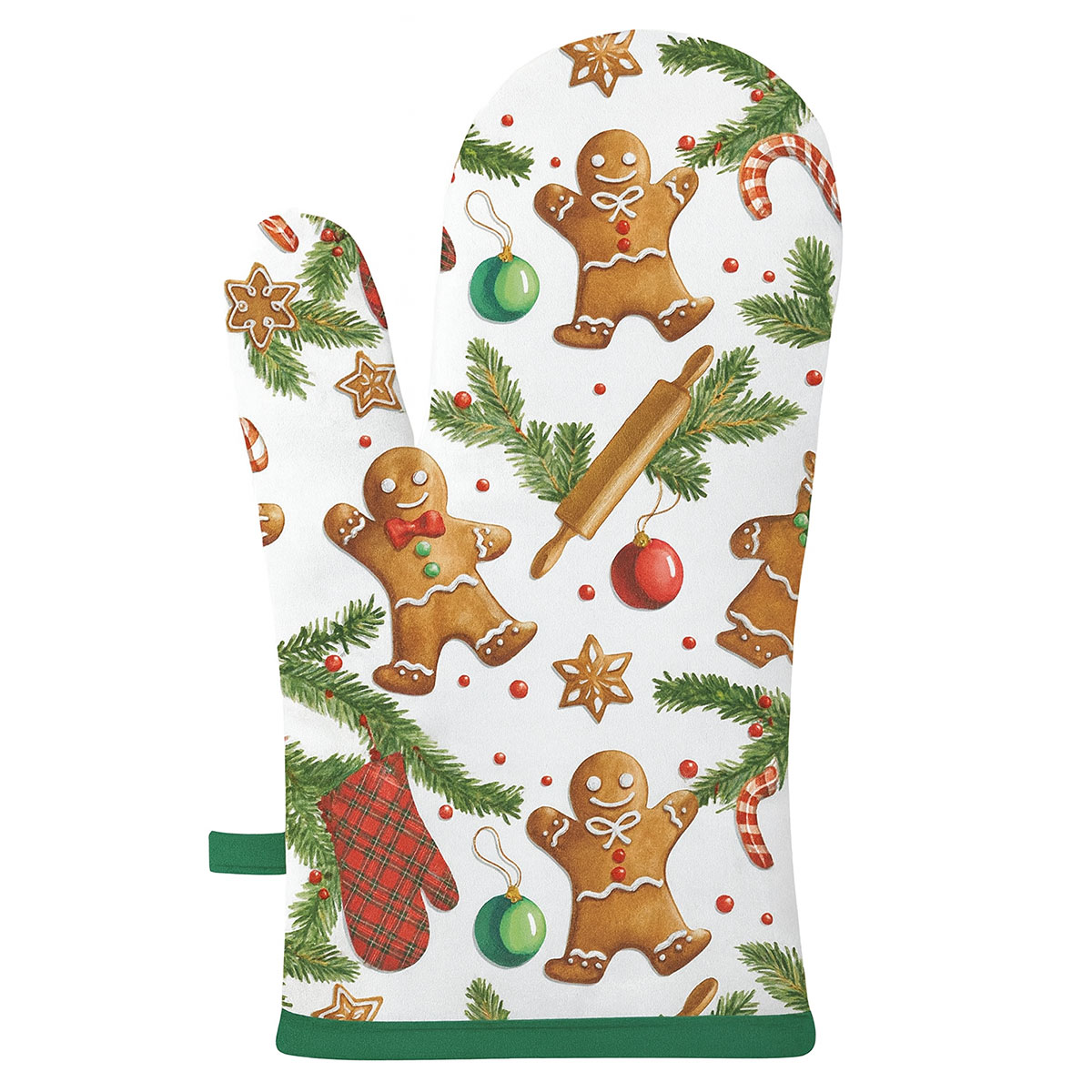 Gant de cuisine de Nol Bonhommes Pain dpices  18 x 30 cm